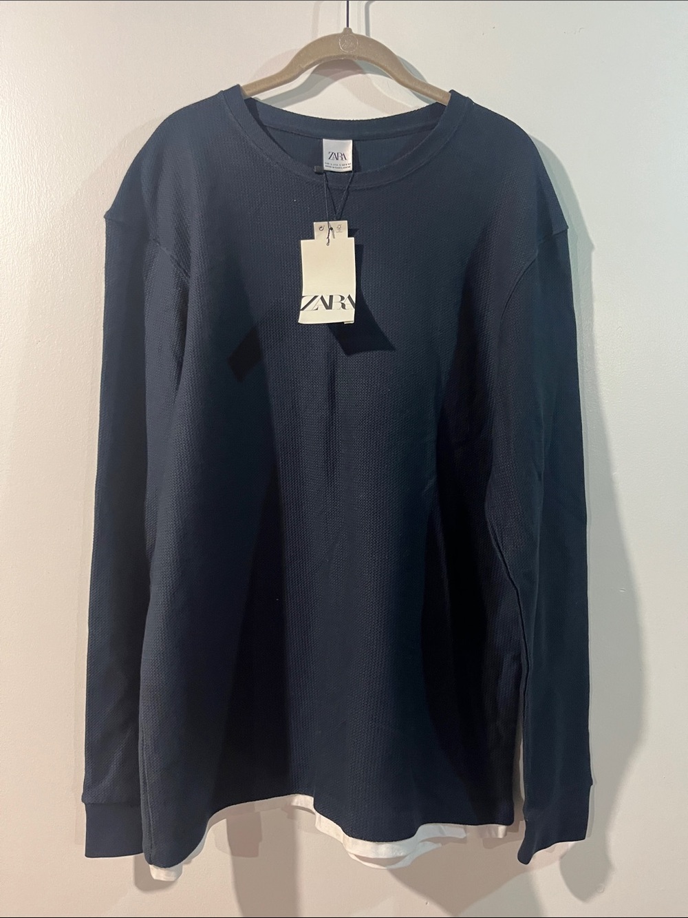 Zara Men’s Long Sleeve Dark Navy Thermal Top